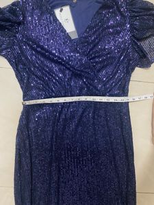 Sequin Navy Blue Maxi Dress