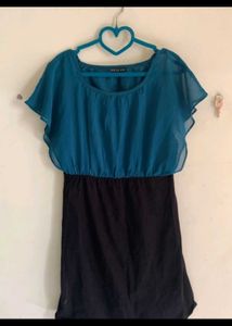 Chic Teal &amp; Black Dress
