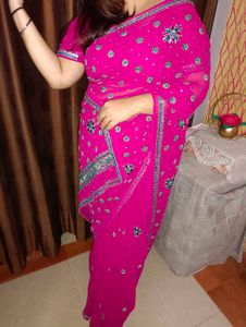 Magenta Saree