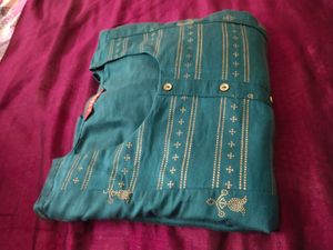 Green A-line Kurta