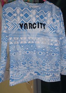 Varsity Patterned Long Sleeve Top