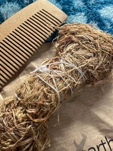 (loofah &amp; bamboo Comb) Set