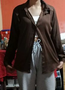 Brown Casual Asthetic Shirt