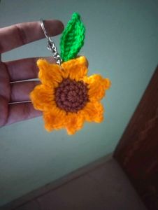Crochet Sunflower Keychain