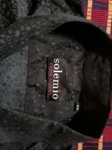 Solemio Black Button-Down Shirt