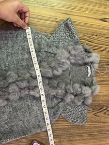 Gray Fur Knit Coat sweater for winter