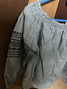 Embroidered Off-Shoulder Top