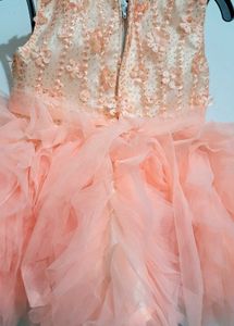 Peach Flower Girl Dress