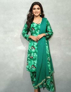 Green Floral Kurta Salwar Suit