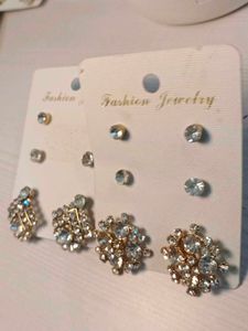 Sparkling Rhinestone Earring Set