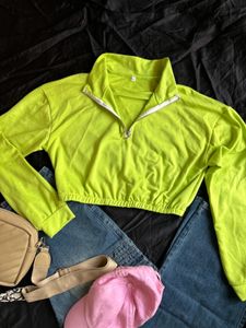 Neon Crop Sweatshirt