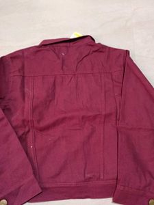 Maroon Denim Jacket, M Size