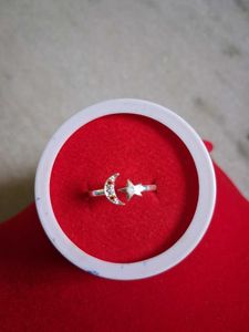Moon &amp; Star Ring Silver