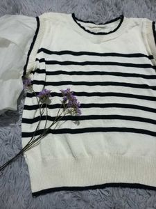 Striped Puff Sleeve Top