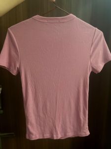 Zara Fitted Pink Tshirt Rib Material