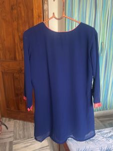 Kaira&#39;s Navy Blue Embroidered Tunic