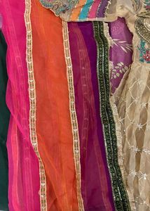 Stitched Embroidered Net Anarkali Dress