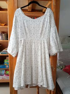 Beautiful Cotton Dress With Puff Sleeve