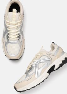 Silver &amp; Cream HRX Fashion Sneakers