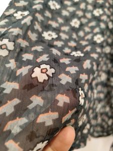 Grey Floral Top