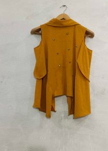 Mustard Cold Shoulder Vest