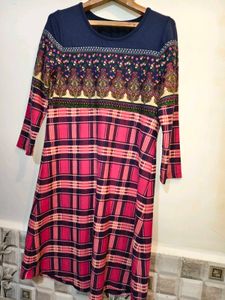 Patterned Casual Sweater Dress Size M/ L