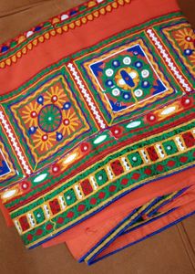 A Heavy Orange Blue Saree