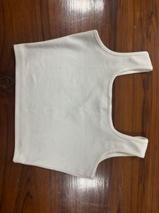White Ribbed Tank Top