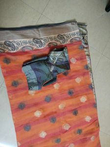 Elegant Orange Blend Saree
