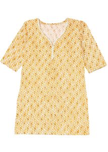 Yellow Diamond Print Tunic Dress