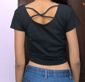 Black Criss-Cross Back Top