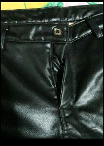 Faux Leather Wide Leg Pants