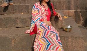 Pink Silk Embroidered Kurta Set With Coloured Dupa