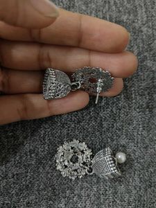 A combo of Silver Oxidized Earrings.