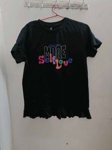 Black Graphic Print Tee