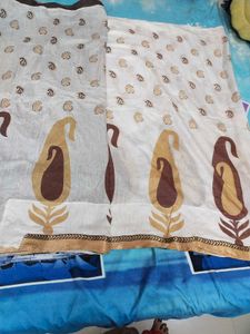 Preety Brown N White Saree