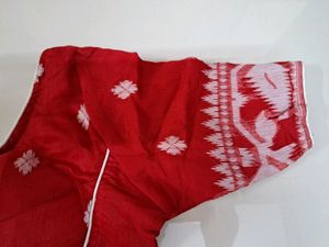 Red Jamdani Blouse