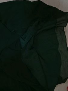 Beautiful Classic Dark Green  Net Sleeves Gown
