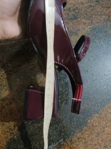 Burgundy Mary Jane Heels - Size 38
