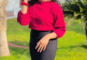Textured Red Top
