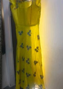 Yellow Embroidered Anarkali Dress