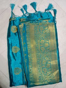 Turquoise Green Saree