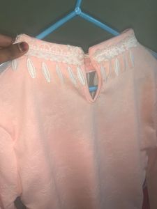 Peach Embellished Tunic Top