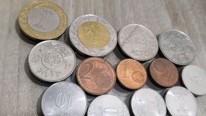 Saudi Riyal And German Euro Cents Coins