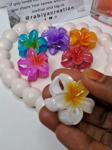 Mini Flower Hair Claws Combo Of 6 Pcs