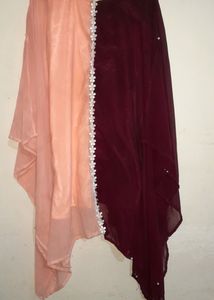 Double Shades Kaftan, Pearl Design, Round Neck.