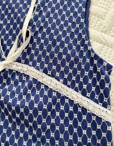 Blue Patterned Tank Top