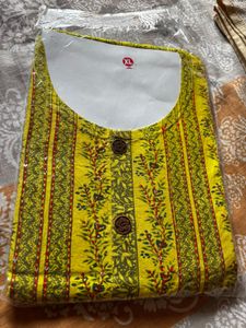 Yellow Printed Kurti
