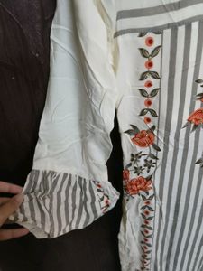 Cream Colour Kurta Set With Palazzo