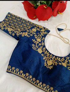 Embroidered Blue Blouse